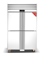 Congélateur commercial à refroidissement par air 1030L en acier inoxydable -18°C ° Réfrigérant R290 à faible consommation d'énergie 100W pour restaurant hôtel
