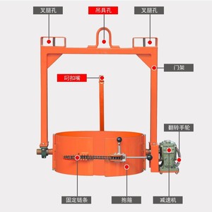 Lève-fût LM800, diamètre max. 585 mm, pour fût d'huile en plastique de 200 L, avec manivelle, inclinaison à 360 degrés - Product Image 3