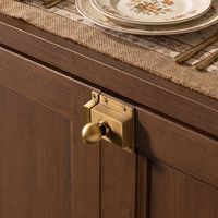 Loquet de tiroir DOOROOM H59 en laiton massif, laiton antique, vintage, pour meubles rétro, armoire, 45x45mm