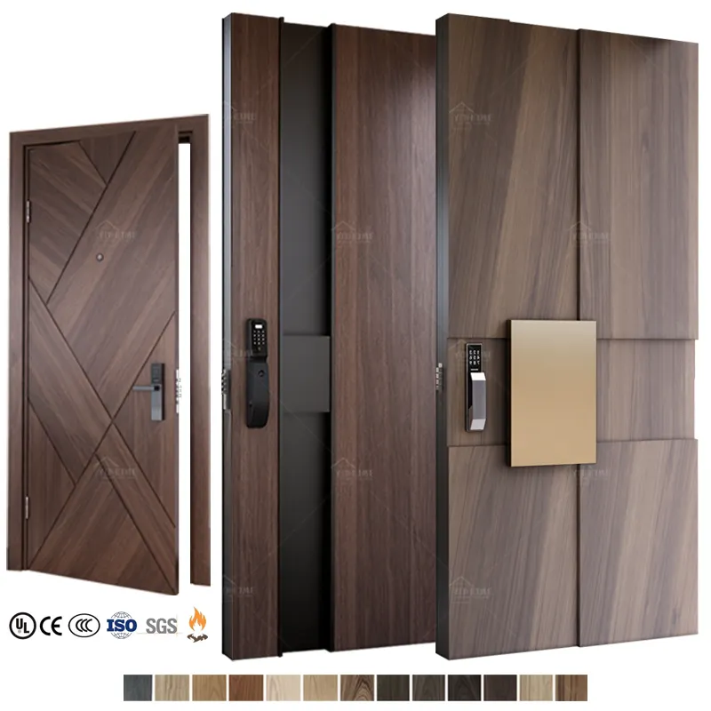 Cina di alta qualità di lusso anteriore entrata in legno massello porta esterna porta in legno duro fuori porta in legno per villa