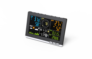 Horloge numérique intelligente professionnelle 5 en 1 avec prévisions météorologiques WiFi 2025, <span class=keywords><strong>pluviomètre</strong></span>, vitesse du vent, UV, intensité lumineuse - Product Image 5