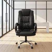 Chaise de jeu ergonomique moderne en cuir noir, hauteur réglable, pour la maison, le bureau et l'hôtel