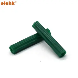Elehk PE סיטונאי תקע קיר מותאם אישית פלסטיק ירוק עוגן פלסטיק תקעי קיר עם ברגים