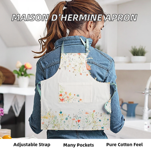 Tablier de taille Maison d'Hermine pour femmes et hommes, 100 % coton, 27,50 x 31,50, 1 pièce, sangle de cou réglable, lavable en machine, avec poche - Product Image 2