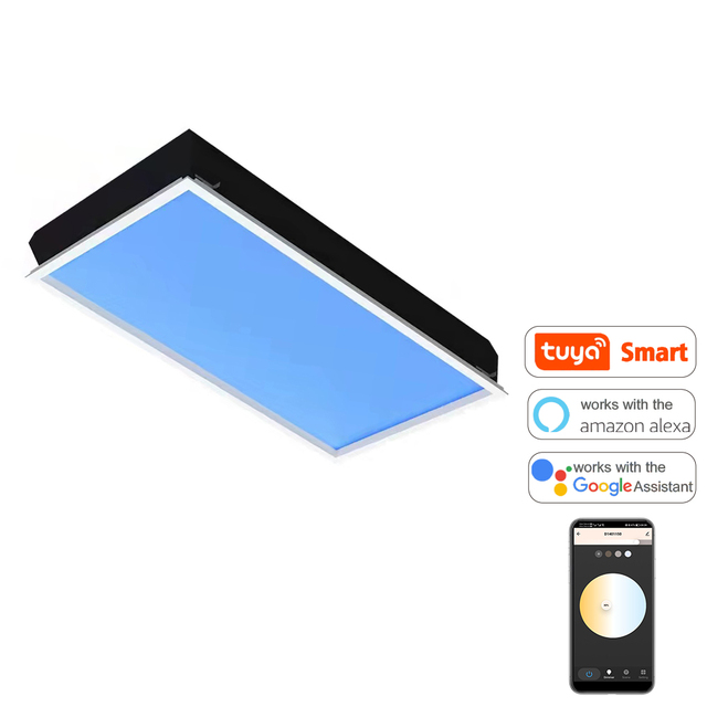 600*1200mm 120W Intelligent 2200-7800 CCT Tunable Artificial Sunlight Virtual LED Skylight Smart Panel Light