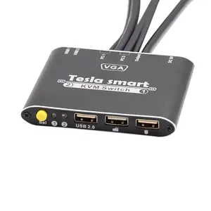 Schlanke 2-Port-Wege 2 In 1 Out 1080P 60Hz Switcher VGA KVM-Schalter mit Kabeln