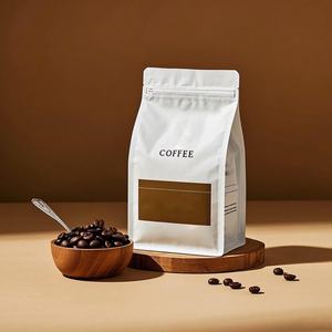 Sachet de café à fond plat refermable imprimé sur mesure, capacité 250g 500g 1kg, emballage de grains de café de qualité alimentaire avec valve et fermeture éclair - Product Image 3