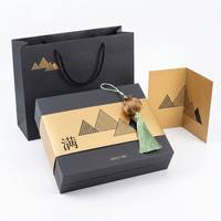 Boîte Cadeau Luxe Personnalisée en Carton Rigide Magnétique pour Gâteaux de Lune, Emballage Doré Charbon pour Gâteaux de la Fête de la Mi-Automne