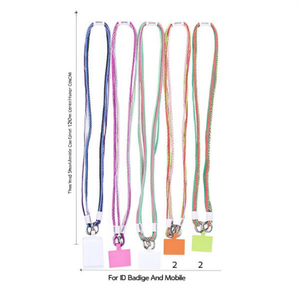 Cordon en coton à trois brins de 120 cm, multicolore, pour téléphone, sac de travail, porte-badge et mobile - Product Image 2