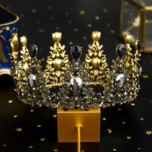 Couvre-chef à couronne en alliage baroque Zhaoyi, robe <span class=keywords><strong>de</strong></span> photographie ronde complète <span class=keywords><strong>de</strong></span> style forêt rétro européenne et américaine, accessoire <span class=keywords><strong>de</strong></span> cheveux - Product Image 4