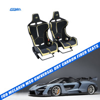 Asiento de Carreras de Fibra de Carbono Seca Color Amarillo Claro para McLaren 720S 540C 650S Senna con Tela Alcántara