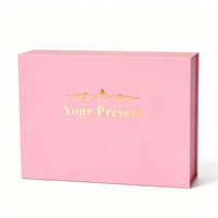 Scatola Regalo in Carta Rigida Riciclabile con Logo Personalizzato, Confezione di Lusso Magnetica Pieghevole a Forma di Libro per Regali Rosa