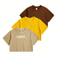 Vente en gros de crop tops en coton décontractés et respirants pour femmes, coupe ample, avec logo personnalisé