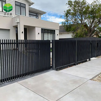 Valla de Lamas para Exteriores, Color Negro, Paneles de Privacidad de Aluminio, Valla Moderna para Jardín, Súper Antioxidante, Semi-privacidad, Metal de Aluminio