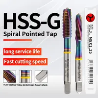 Tarauds HSS-G de qualité industrielle, M2-M12, à pointe spirale avec revêtement TC, pour le filetage traversant multi-matériaux