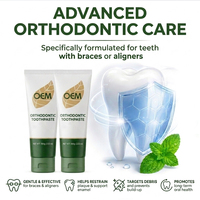 Dentifrice Orthodontique Adulte Marque Blanche Haute Teneur en Fluorure Anti-Caries Blanchissant Réparation de l'Émail pour Appareils Dentaires Menthe Usage Domestique