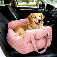 Coussin de siège auto carré moderne et élégant pour animaux de compagnie avec sécurité avant et arrière, lit chaud pour chiens et chats