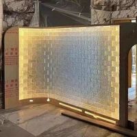 Brique transparente à motif double face, matériau de construction en briques carrées, bricolage, mur d'accentuation pour salon, cloison, brique de cristal