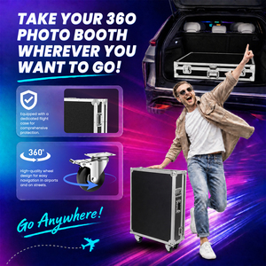 MWE 360 Photo Booth Machine Easy Setup Flight Case Wheels Go Anywhere Spin Rotating Platform Rental Event Business 350kg - Product Image 5