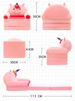Pliable Enfant Canapé Dossier Fauteuil Couverture En Peluche Mignon Dessin Animé Enfants Paresseux Canapé Flip Ouvert Canapé Couverture Pour Salon Chambre
