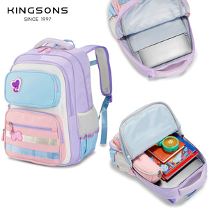 Kingsons Student <b>Backpack</b> 18 In Spine Protecting For Girls School Education <b>Large</b> Capacity With Zipper Pocket - Product Image 4