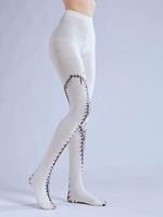 Personnalisé Fun Punk Goth Zipper Imprimé Cosplay Collants Personnalité Éléments Avec Chaussettes Hipster