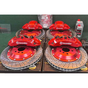 BMW X5用 改造6ピストンフロント4ピストンリア鍛造アルミ合金キャリパー パンチングベントスチールディスクキャリパーセット - Product Image 1