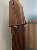 Ensemble Coordonné R-438 Abaya Islamique d'Hiver 2 Pièces pour Femme, Longueur Cheville, Manches Longues, en Polyester, Élégant et Uni pour Usage Quotidien et Fêtes