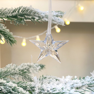 Adornos Navideños Colgantes de Acrílico Transparente con Forma de Copo de Nieve para Decoración de Árboles de Navidad, Artículos para Fiestas de Invierno y Año Nuevo - Product Image 3