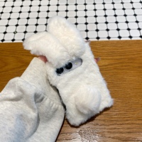 Coque de téléphone en fourrure douce et moelleuse pour iPhone Duo, motif lapin mignon à longues oreilles 3D, hiver chaud, protection contre les chocs