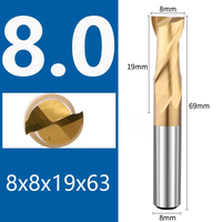 Fraise à bout en titane HSS à 3 cannelures, revêtement en titane M35, cobalt, entièrement rectifiée, tige droite, fraiseuse CNC pour acier inoxydable