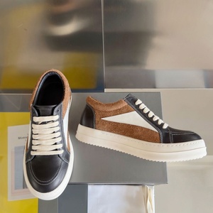 Chaussures décontractées pour hommes, style streetwear, semelle épaisse, lacets, cuir véritable de haute qualité, respirantes, chaussures de skate - Product Image 2