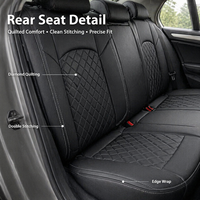 Pour la plupart des véhicules, protection de siège auto complète en cuir premium antidérapant à motif diamant, résistante à l'usure, noire