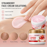 Crème de nuit pour le visage au goût de fraise biologique vegan personnalisable, crème nourrissante, hydratation intense, peau éclatante, fini velours