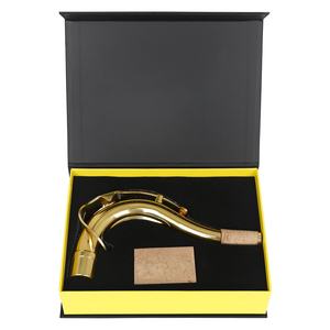 Saxophone ténor Bb avec col courbé laqué or, ensemble d'instruments à vent professionnel comprenant un étui, une embouchure et de la graisse pour bouchons - Product Image 2