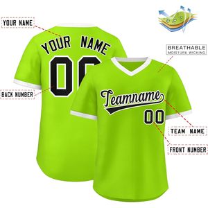 Maillot de baseball personnalisé à col en V, uniforme de sport unisexe cousu, anti-humidité, nom de l'équipe 00 - Product Image 2