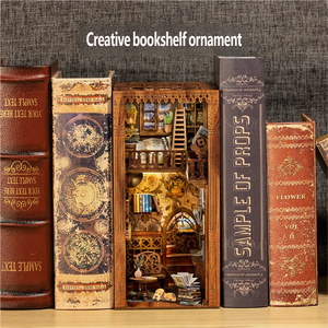 Kit de modèle en bois à monter soi-même pour adultes, puzzle 3D, serre-livres - <span class=keywords><strong>Librairie</strong></span> éternelle, jouet de construction architecturale, haute précision, cadeau anti-stress - Product Image 2