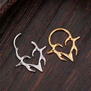 Anneaux de nez et boucles d'oreilles en titane G23 ASTM F136 16G avec zircon cubique en forme de cœur, accessoires de piercing corporel adaptés aux femmes et aux hommes - Product Image 2