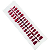 30 faux ongles à presser œil de chat rouge bordeaux couleur unie pour doigts, sexy, vente en gros, pointures XS/S/M, capsules d'ongles artificiels