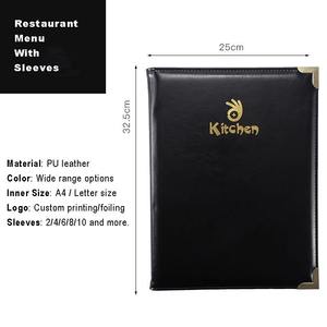 Impresión de Logotipo Personalizado, Porta Menús de Restaurante con Lámina Dorada, Lista de Vinos, Funda de PVC, Página de Menú, Cubierta de Menú de Cuero Grueso - Product Image 6