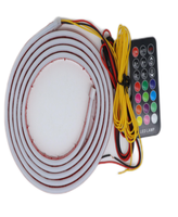 Bande lumineuse LED universelle pour capot de voiture 12V, clignotant dynamique à défilement, en silicone PVC, feu de jour DRL décoratif