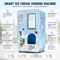 Pemasok Mesin Penjual Otomatis Ouruoxi, Mesin Penjual Yogurt dan Es Krim Pintar Otomatis Penuh dengan Topping dan Selai