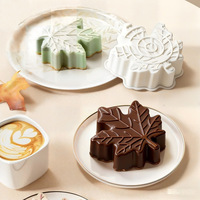 Neue Ideen Ahornblatt-Mousse-Kuchen Handgemachte Aromatherapie-Kerze Seife Blattförmige Feiertagsdessert-Backform aus Silikon