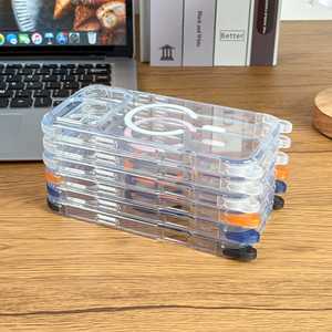 เคสโทรศัพท์แม่เหล็กใสสำหรับ iPhone 18 17 16 Pro Max ปุ่มสีตัดกันสวยงาม พร้อมรูสำหรับสายคล้อง ป้องกันการกระแทก ใส โปร่งแสง - Product Image 5