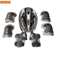 Ensemble de protection pour enfants Istaride DUAL SPORT, en PVC et PU, pour le vélo, le skateboard, comprenant casque, genouillères, coudières et protège-poignets