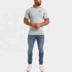 Wholesale Custom Logo for Polo Tshirt <b>Men's</b> 100% Cotton <b>Muscle</b> <b>Shirt</b> Woven Blank Grey Cotton Spandex Raglan Silk Screen Printing - Product Image 2