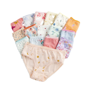 Lot de 12 culottes boxer antistatiques taille basse pour petites filles, vente en gros, sous-vêtements pour filles en nylon tricoté à la taille - Product Image 1