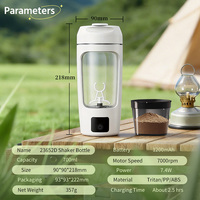 Bouteille Mélangeuse Électrique 23652D avec Affichage Numérique, Rechargeable par USB, Gobelet Shaker Protéiné avec Affichage de la Température et de la Batterie pour la Gym et le Sport