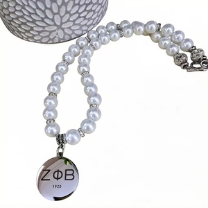 Collares con Colgante de Letras Griegas Personalizadas de la Hermandad Zeta, con Cuentas, Admiten Personalización - Product Image 3