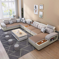 Canapé modulaire en L moderne et minimaliste avec rangement, sections réglables, en tissu pour appartement, éponge pour hôtel
